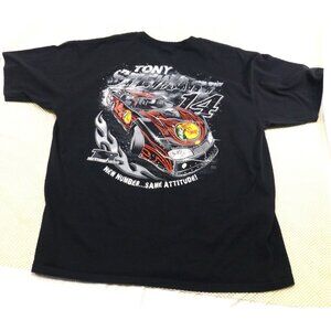 Tony Stewart Racing Black Graphic T-Shirt 2X Anvil Pre-Shrunk Cotton Short Sleev